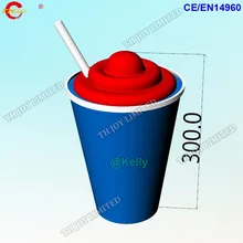 На заказ надувная чашка для сока с соломинкой для наружной рекламы, коммерческая надувная бутылка с принтами