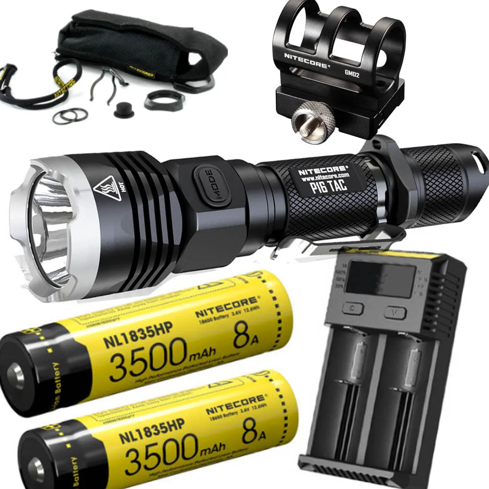 2XNL1835HP I2 GM02 NITECORE P16Tac тактический фонарь CREE XM-L2(U3 max 1000 люмен дальность луча 300 м Открытый поисковый фонарь с GM02 - Испускаемый цвет: 2XNL1835HP I2 GM02
