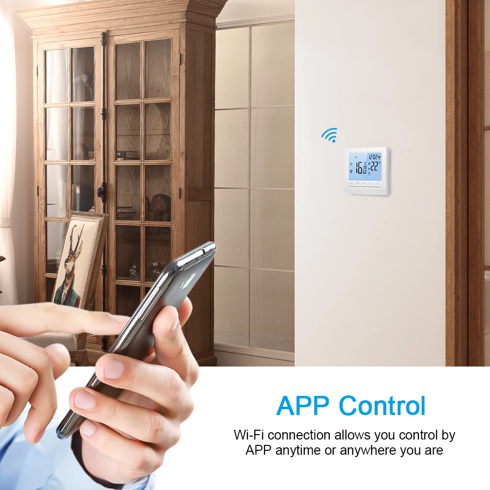

New 16A Wi-Fi Thermostat Week Programmable Smart Thermostat Digital Temperature Controller APP Control Floor Heating Thermostat