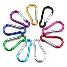

10pcs Climbing Button Carabiner D-Ring Clip Camping Hiking Hook Outdoor Sports Multi Colors Aluminium Safety Buckle Keychain