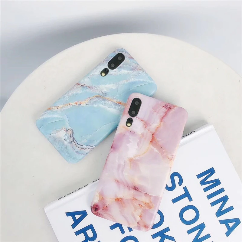 Чехлы с мраморной текстурой для huawei P20 P30 mate 20 Pro Lite, голубой розовый камень, матовый мягкий чехол из ТПУ для huawei P20Lite P30Lite, чехлы