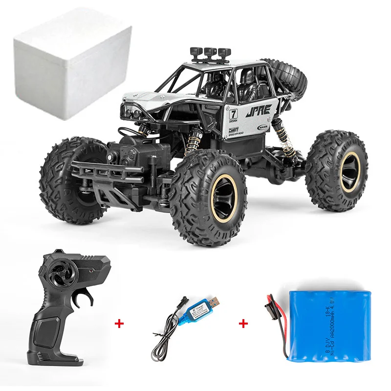 28 см 1/16 авто RC автомобиль 4WD машина радио Управление led Машинки Игрушки с дистанционным управлением Управление автомобилей 4x4 внедорожных транспортных средств для маленького мальчика, подарки на Рождество - Цвет: Silver 1 Foam Box