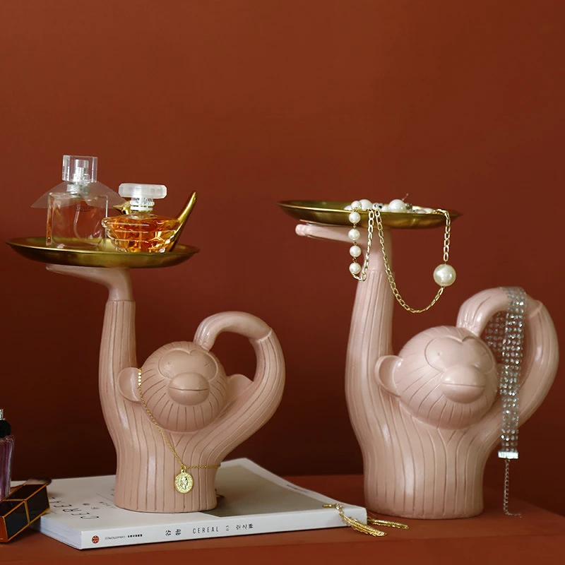 Nordic Morandi Monkey Storage Tray Resin Monkey Statue Decor Home Decorations Accessories Modern Living Room Birthday Gift Nordic Morandi Monkey Storage Tray Resin Monkey Statue Decor Home Decorations Accessories Modern Living Room Birthday Gift