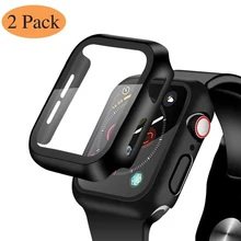 Protecteur d'écran en verre trempé, 2 pièces, pour Apple Watch série 6 5 4 3 2 SE 44mm 40mm 42mm 38mm iwatch 38 40 42 44mm, Protection de Film
