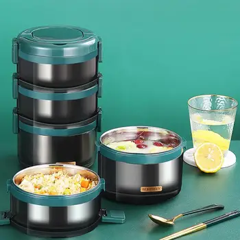 

1Pc Thermal Lunch Box 2/3/4 Layers Bento Box Portable Sealed Food Carrier 1.75L/2.5L/3.25L