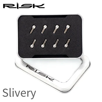 

RISK 8pcs M4*8mm Titanium Alloy Anti-skid Bolts for Downhill Bicycle Pedals TC4 Ti Pedal Anti-slip Screws for XC AM DH Bike