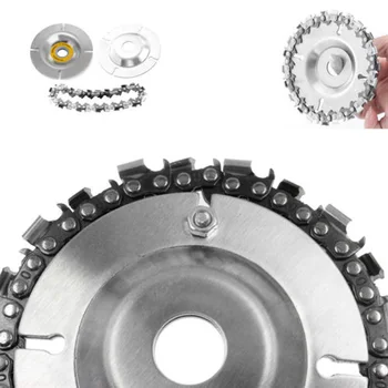 

Metalworking Chainsaw Disc 22-Tooth 4inch Wood Carving Grinding Wheel Power Tool Accessories Silver Steel Supplies
