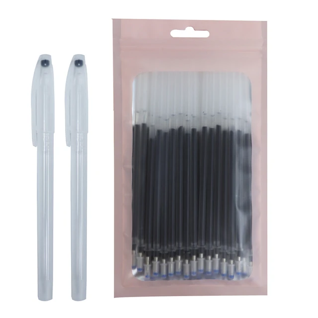 42Pcs/set High Temperature Disappearing Fabric Marker Refills Pen Case Heat Erase Refill Dressmaking Fabric PU Leather Sewing 42Pcs Black set
