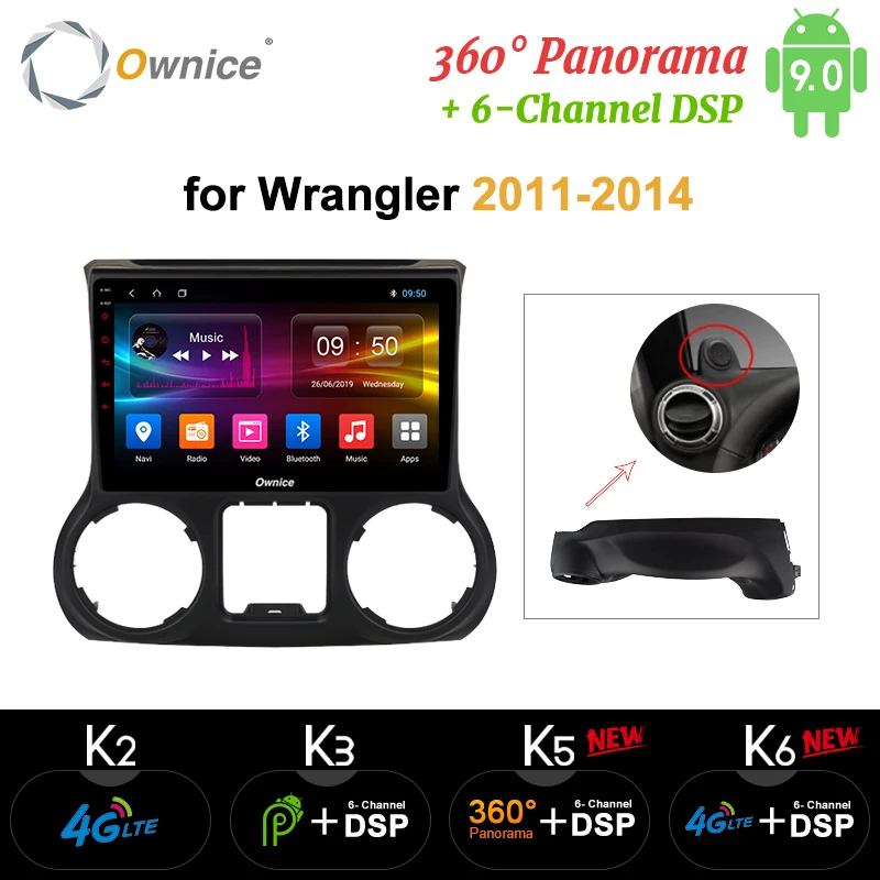 Ownice k3 k5 k6 4 г пусть Android 9,0 360 панорама SPDIF DSP автомобильный DVD плеер радио для Jeep Wrangler 2011 2012 2013