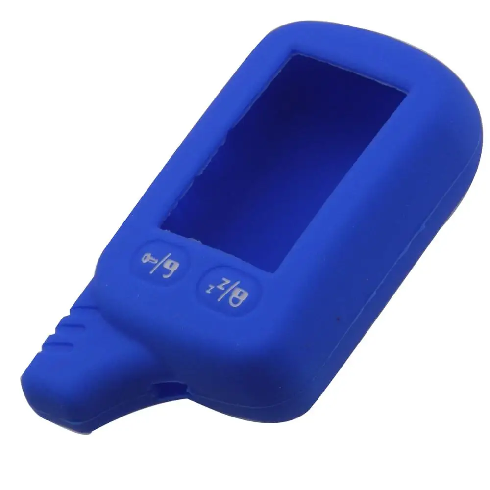 jingyuqin 10pcs TZ9010 Silicone Case KeyChain Russian 2-way Alarm System Alarm Key Fob For Tomahawk TZ-9010 TZ9010 - Название цвета: darkblue