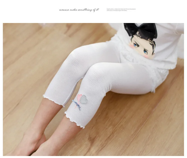 Summer New Style Crawler Korean-style Foamed Cotton Champray Frilled GIRL'S Cropped Trousers Children Base Pants