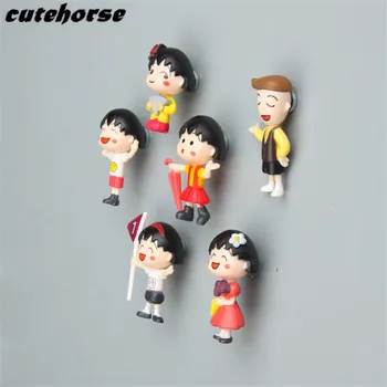 

Creative cartoon Anime Chi-bi Maruko series decoration fridge magnet stickers 6 pieces / set 3D refrigerator magnet stickers