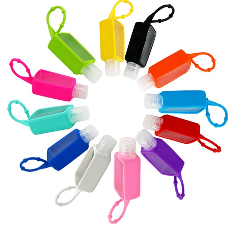 1PCS 30ml Cute Cartoon Shape Silicone Mini Hand Sanitizer Detachable Cover Travel Portable Refillable Bottle
