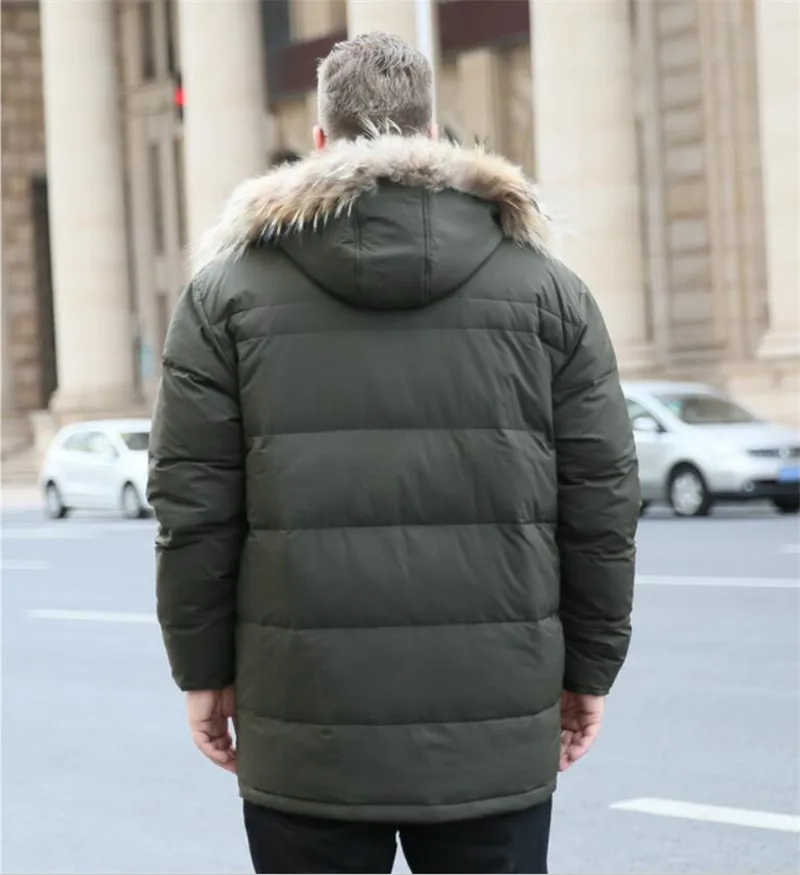 Мужская Толстая куртка большого размера 10XL с капюшоном с коротким меховым воротником, хлопковое пальто, осенне-зимняя мужская куртка с воротником, цвет черный/зеленый