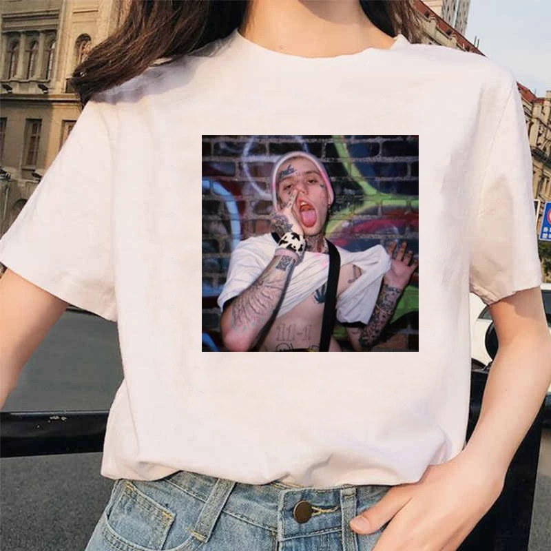 Lil Peep Rapper футболка Rap хип-хоп kawaii Girl Женская Футболка harajuku 90s Корейская винтажная Tumblr футболка с графическим рисунком женские топы - Цвет: 20595