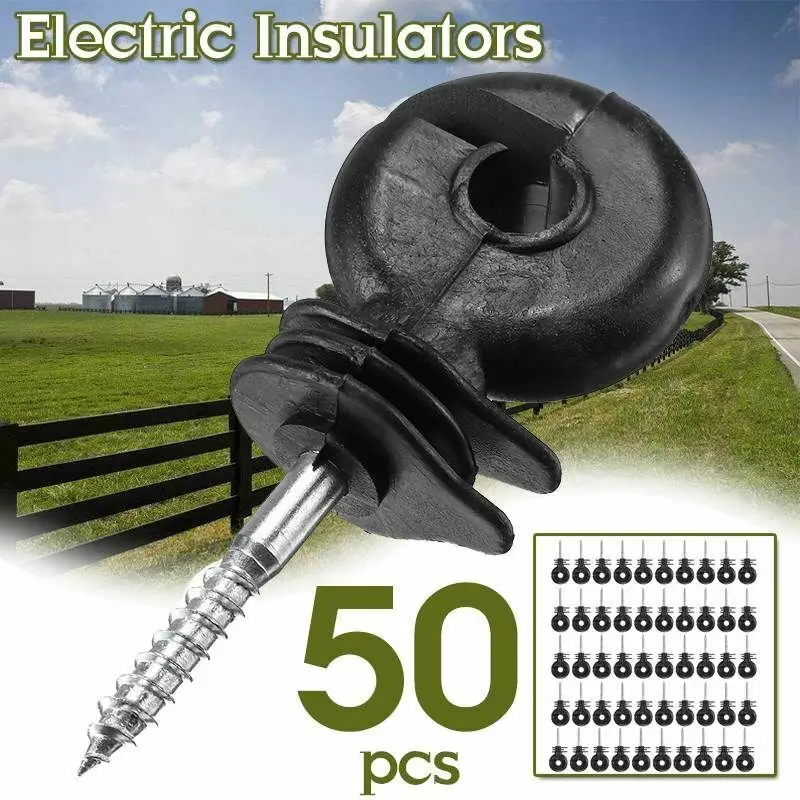 

50pcs Electric Fence Offset Ring Insulator Fencing Screw In Posts Wire Safe Agricultural garden supplies tool new