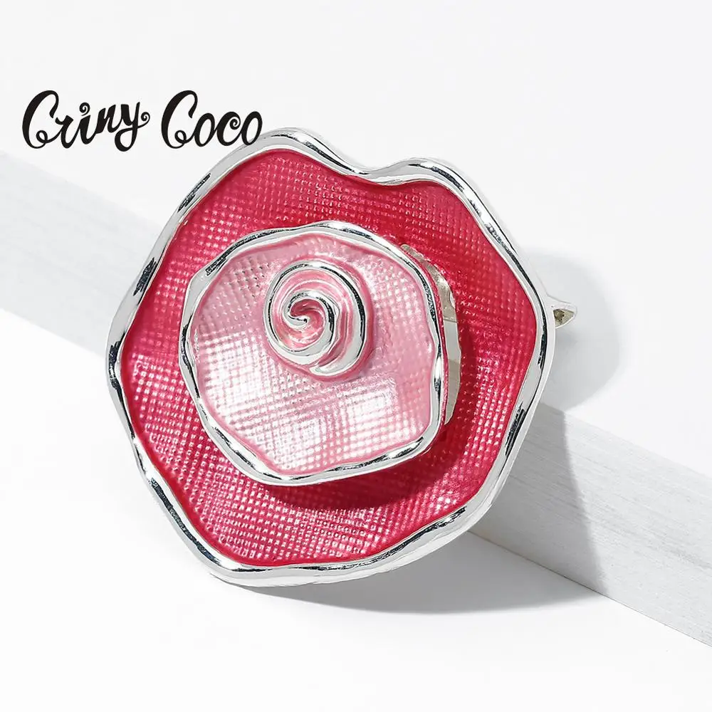 Cring Coco 2020 Новинка красный эмалированный цветок брошь булавка женская большая мода сплав булавки и броши