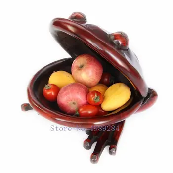 

Creative Wooden Handmade Wood carving frog organization Desktop storage box Retro Fruit tray ashtray Retro home Decorative