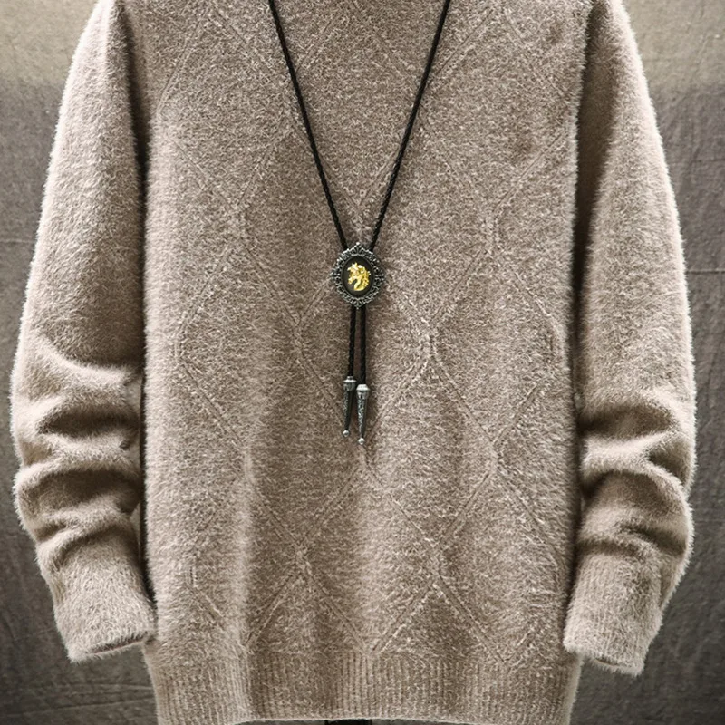 Winter Plaid Sweater Men Warm Fashion Sweter Clothes Solid Color Casual Knit Sweaters Man Loose Long Sleeve Pullover Men M-3XL Winter Plaid Sweater Men Warm Fashion Sweter Clothes Solid Color Casual Knit Sweaters Man Loose Long Sleeve Pullover Men M-3XL