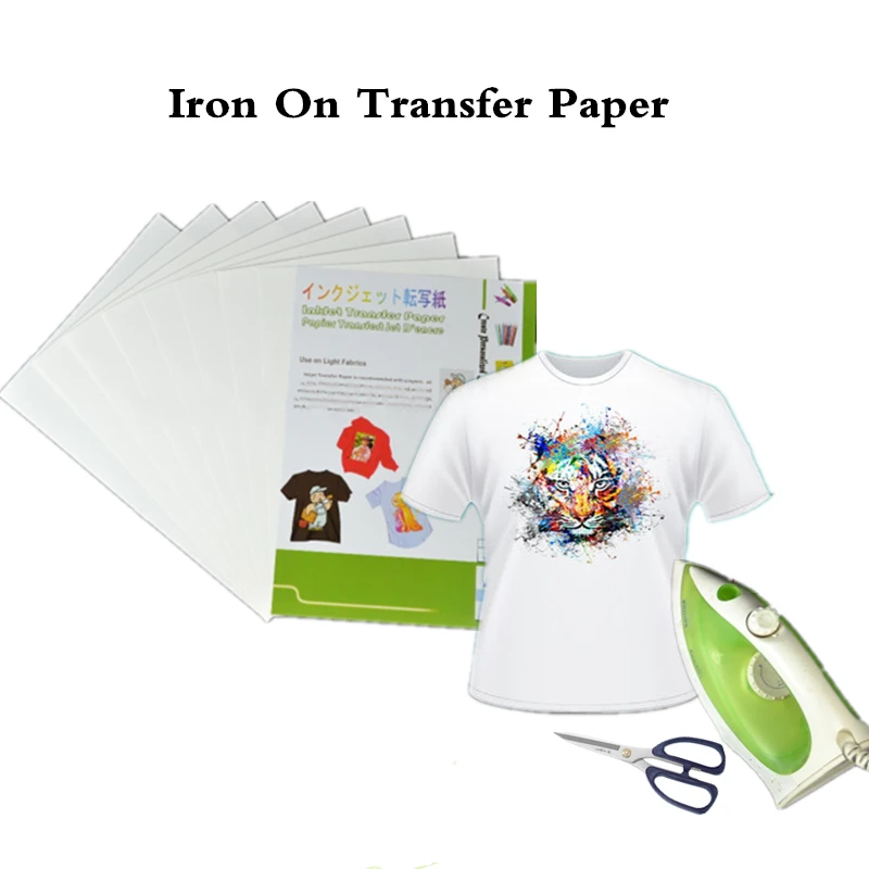 (10pcs/lot) Iron on Inkjet Heat Transfer Printing Paper for Textil Iron on  tshirt Transfers Thermal Transfer Papel Dye Ink