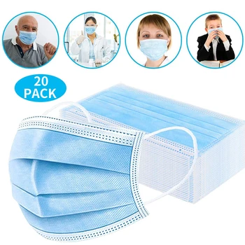 

100pcs Face Masks Dustproof Disposable Earloop Masks 3 layers mouth mask Bacteria Proof Flu Facial Protective Cover face Mask