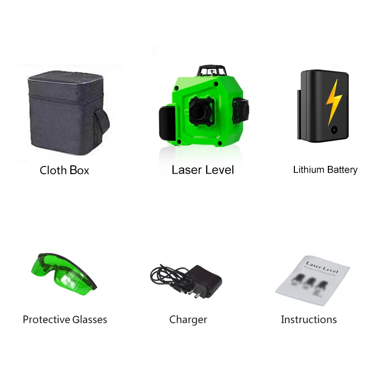 cloth box PRACMANU лазерный уровень зеленый 12 линий 3D уровень самонивелирующийся 360 горизонтальный и вертикальный крест супер мощный зеленый лазерный уровень - Цвет: cloth box