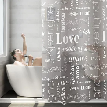 

EverChic Plastic PEVA 3d Waterproof Shower Curtain Transparent White Clear Bathroom Curtain Luxury Bath Curtain With 12pcs Hooks