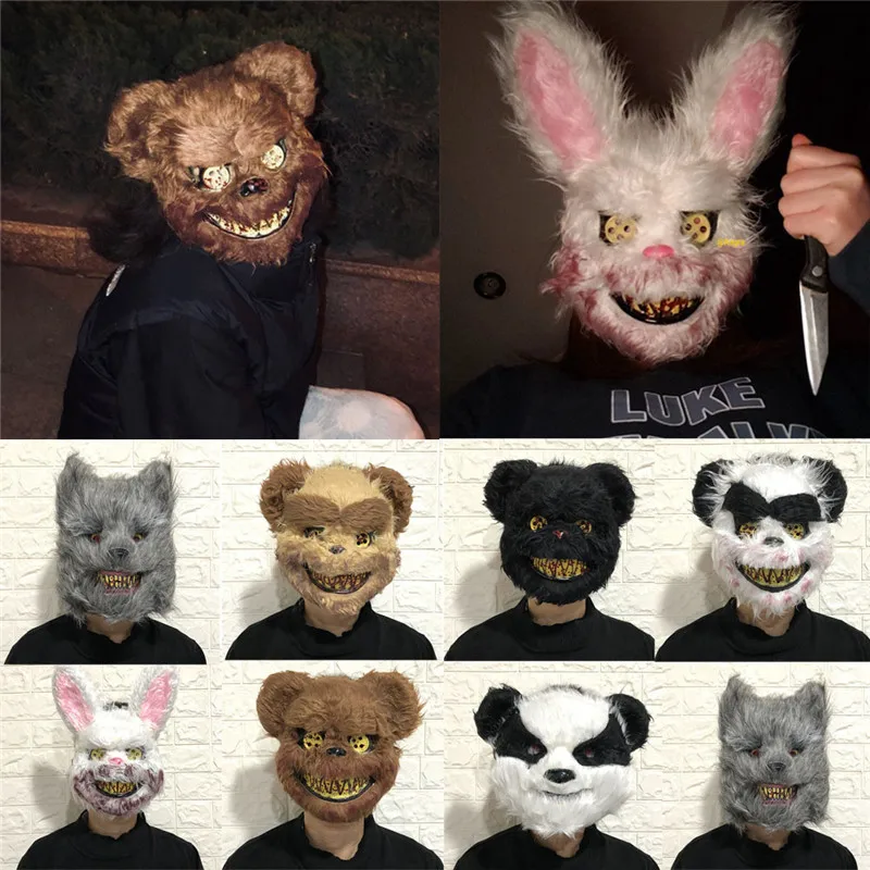 

Halloween Scary Bloody Animal Face Pattern Mask Costume Horror Latex Mask Adult Gags & Practical Jokes Halloween Animal Mask Hot