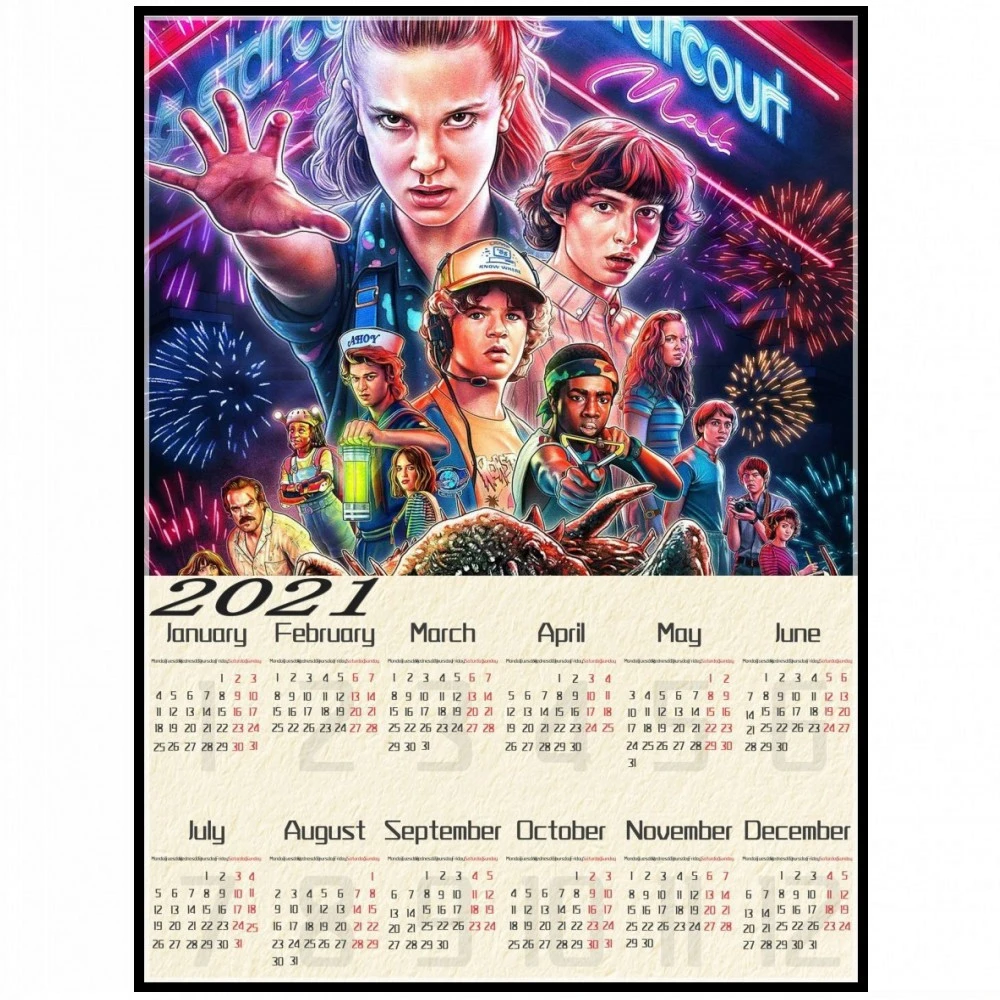 Stranger Things Calendar 2022 Stranger Things Season 3 Posters Wall Stickers Glossy Paper Clear Image  2021 Calendar Poster Home Decoration Tv Show Decoration|Wall Stickers| -  Aliexpress
