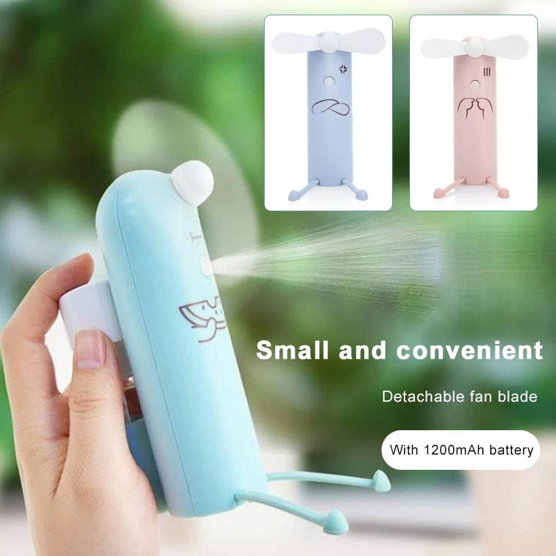 Size : Green Convenient Convenient Fashion Mini Handheld Fan USB Charging Small Fan Silent Portable Electric Fan Detachable Fan Fashion