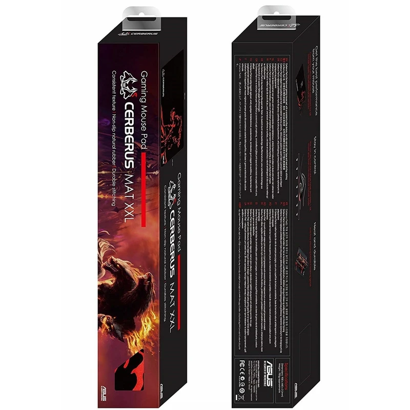 Коврик для мыши ASUS Cerberus Mat XXL, резиновая основа, тканевая поверхность, 900 x 440 x 3 мм, цвет: черный/красный
