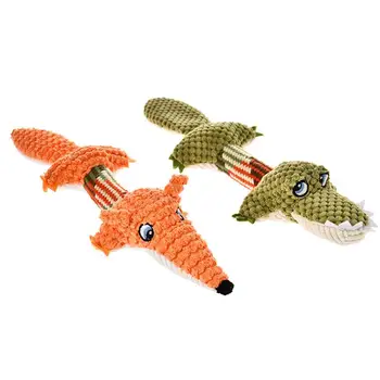 

1pc Dog Squeaky Toy Cartoon Biting Molar Tooth Toy Chewing Plaything Interactive Toy