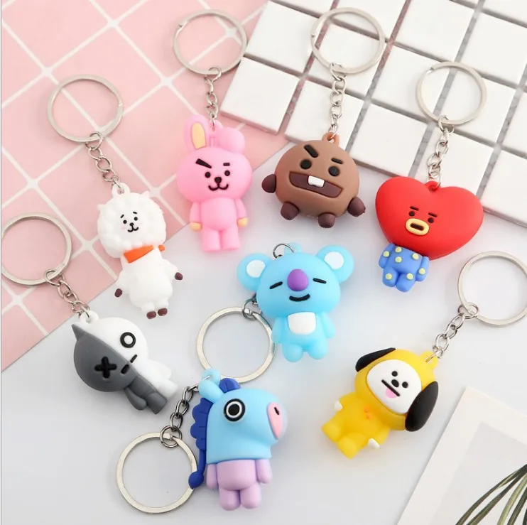 

BTS Cute Cartoon Koala Curiosity Mischief Sheep Robot Pink Rabbit Keychain Pendant Anniversary Gift