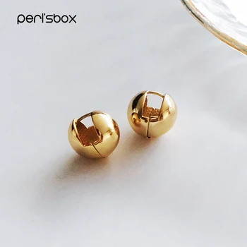 Peri'sBox 4 Designs Round Ball Geometric Earrings Textured Gold Earrings for Women Star Earrings Basket Huggie Earrings 2019