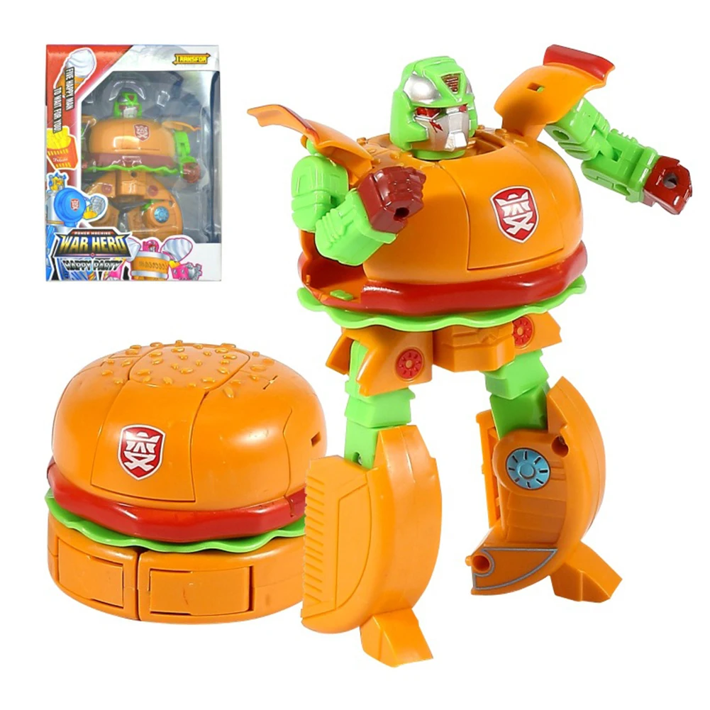 Transformation Model Robot Hamburger Transforming Kids Toy Toddler Robots Cool Toy for Boys Birthday Toys For Children Gifts