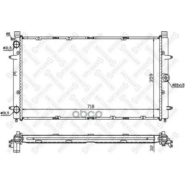 10-25008-Sx_радиатор Системы Охлаждения! Vw T4 1.8-2.5tdi 91 Stellox 1025008sx Stellox арт. 1025008SX
