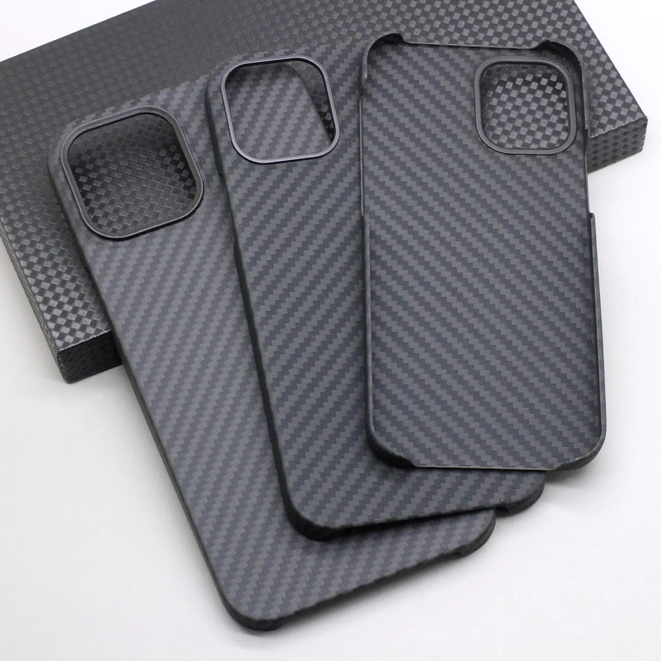 Amstar Half-wrapped Carbon Fiber Phone Case for iPhone 12 Pro Max Ultra-thin Pure Carbon Fiber Cover Cases for iPhone 12 Mini