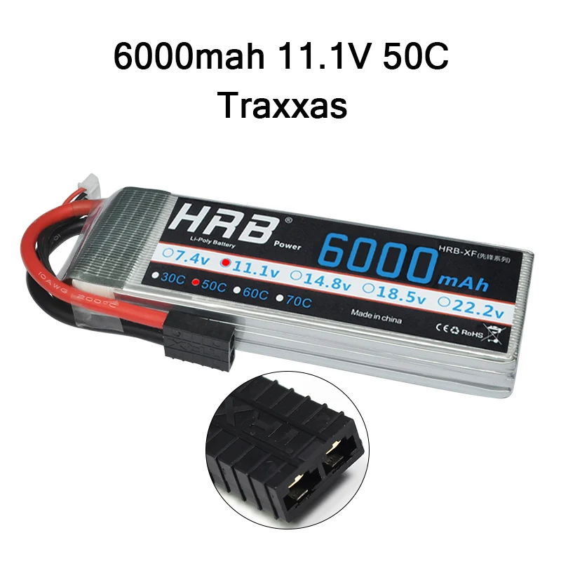 Распродажа hrb RC Lipo Батарея 2S 3S 4S 5S 6S 2200 мА/ч, 2600 мА/ч, 2700 мА/ч, 5000 мА/ч, 6000 мА/ч, XT60 разъем типа «deans» для rc-вертолет на радиоуправлении - Цвет: 11.1V 5000mah 50C