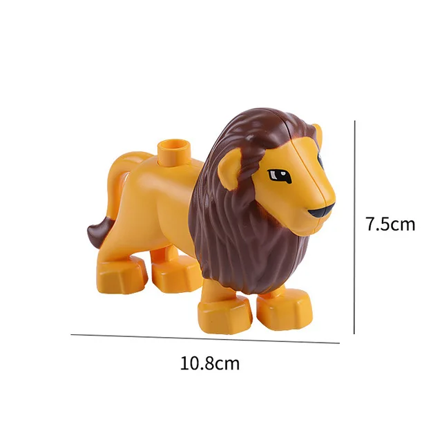 28 стиль Duplos модель Животных Фигурки Строительные блоки Набор Медведь Кролик лошадь Тигр игрушка "Лев" для детей подарок Brinquedos - Цвет: 23