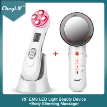 Rf ems luz led máquina de massagem facial rugas remoção + ultra-sônico rosto infravermelho distante corpo da pele emagrecimento massageador gordura burner45