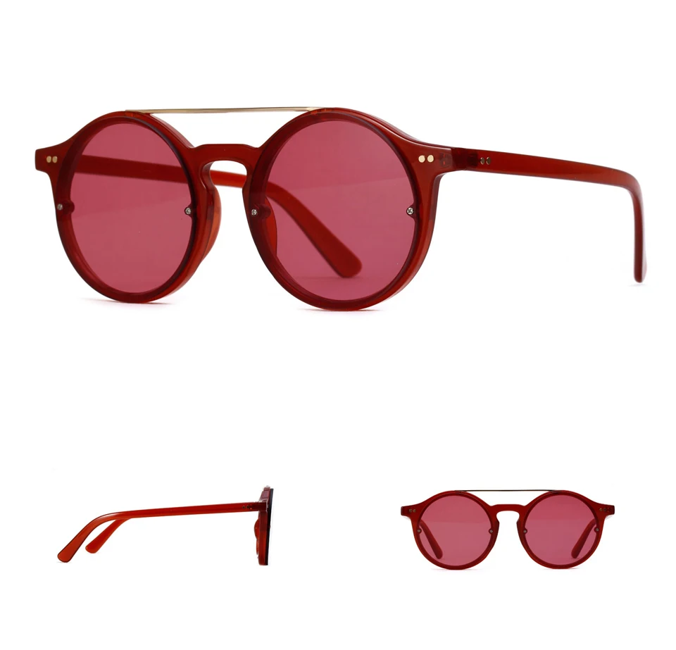 Peekaboo, Ретро стиль, круглые солнцезащитные очки, корейский стиль, коричневая прозрачная оправа,, очки для женщин, Ретро стиль, солнцезащитные очки для мужчин, uv400