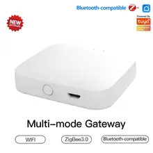 

Tuya multi-mode smart gateway ZigBee 3.0 Bluetooth compatible home smart bridge hub app control with Alexa Google Home Assistant