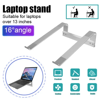 

16 Degree Angle Laptop Stand Bracket Aluminum Alloy Laptop Riser Holder Portable Ergonomic Notebook to 13 inch for PC Notebook