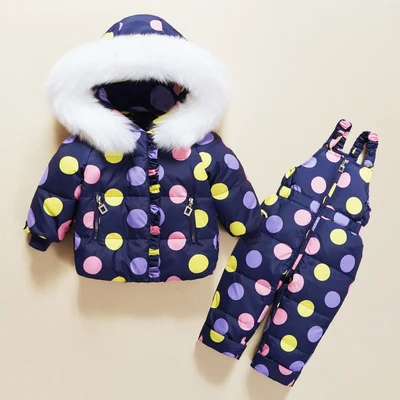 nany blue Winter Toddler Kids Clothing Sets Warm 90% White Duck Down Jackets Toddler Clothing Sets Baby Girls Snowsuit Baby Pants Overcoat - Цвет: nany blue