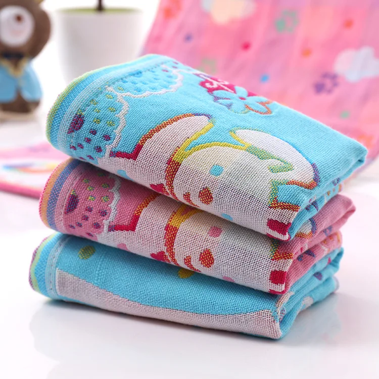 

Gao Yang Towel Three Layer Gauze Jacquard CHILD'S Towel Children Face Wash Towel Pure Cotton Baby Textile