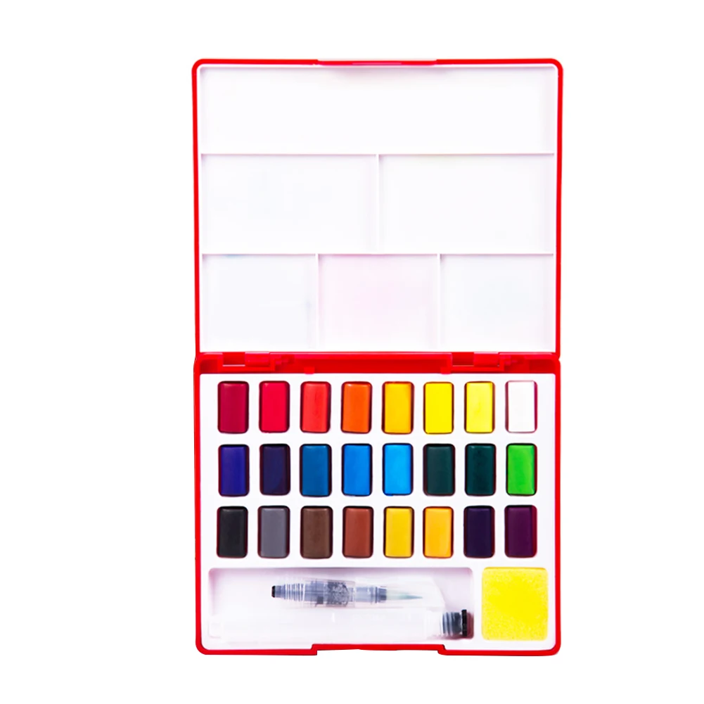 

Professional Ink Painting Supplies Drawing Solid Watercolor Set Art School With Waterbrush Travel Pigment Kids Portable Beginner