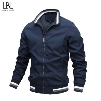 

New Autumn Men Jacket Outwear Spring Mens Coats Casual Jackets Striped Men's Business Jacket Brand Clothing Male Sportswear XXXL