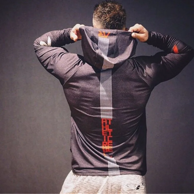 

2021 New Spring and Autumn Men's Sweater Long Sleeve Muscle Training Hoodie Men's Gym Fitness Sports Running Hoodie Men's Casual