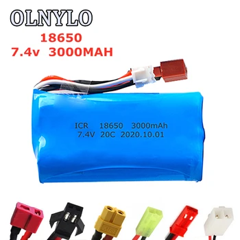 

7.4V 3000mAh 18650 Lipo Batery for remote control helicopter toy parts upgrade 7.4V 20C Lipo battery T/SM/JST/XT60/EL2P Plug