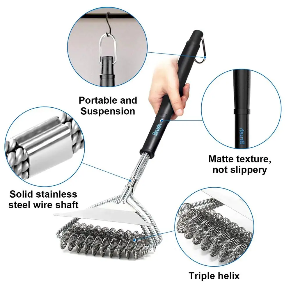 Grattoir et brosse pour Barbecue, le meilleur nettoyeur pour barbecue,  outils parfaits pour tous types de grill, même le Weber, accessoires idéaux  pour BBQ - AliExpress